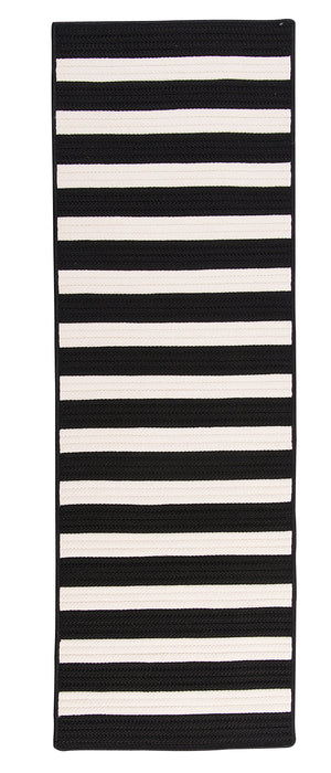Colonial Mills Stripe It TR89 Black White Indoor/Outdoor Area Rug