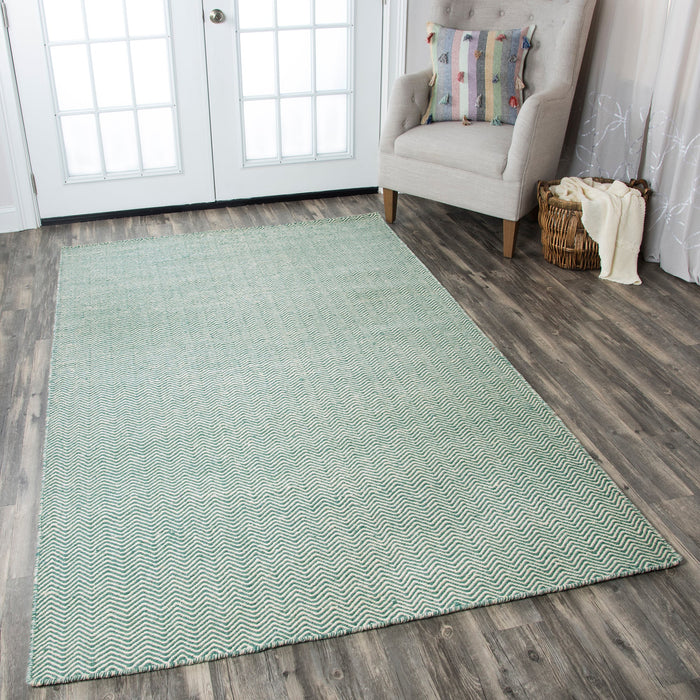 Rizzy Home Twist TW2927 Green Chevron Area Rug