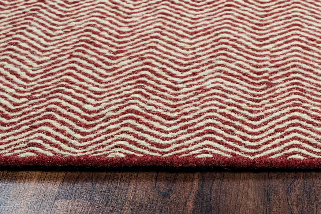Rizzy Home Twist TW2967 Burgundy Chevron Area Rug