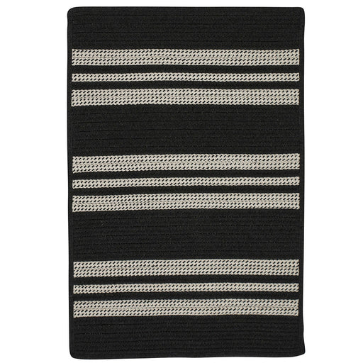 Colonial Mills Sunbrella Southport Stripe UH19 Black Sunbrella Area Rug