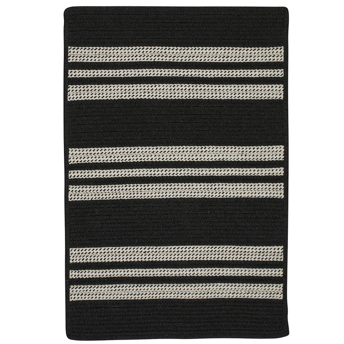 Colonial Mills Sunbrella Southport Stripe UH19 Black Sunbrella Area Rug