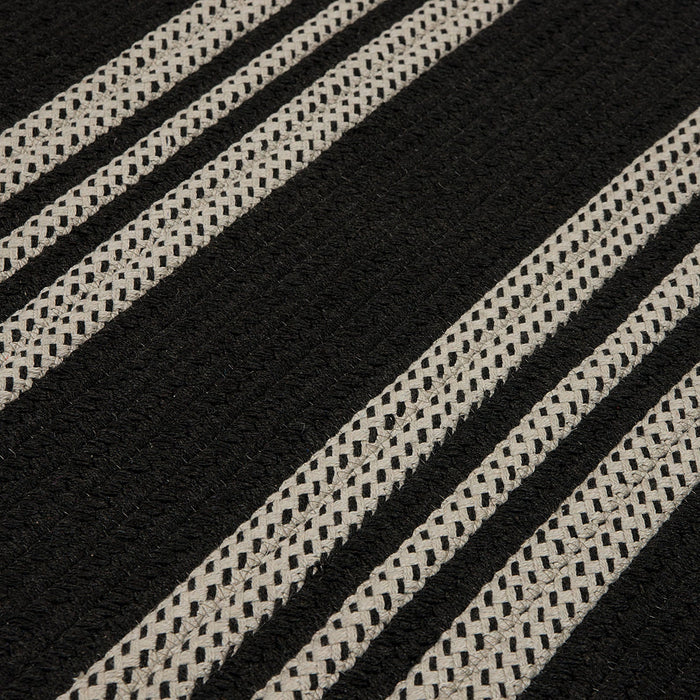 Colonial Mills Sunbrella Southport Stripe UH19 Black Sunbrella Area Rug