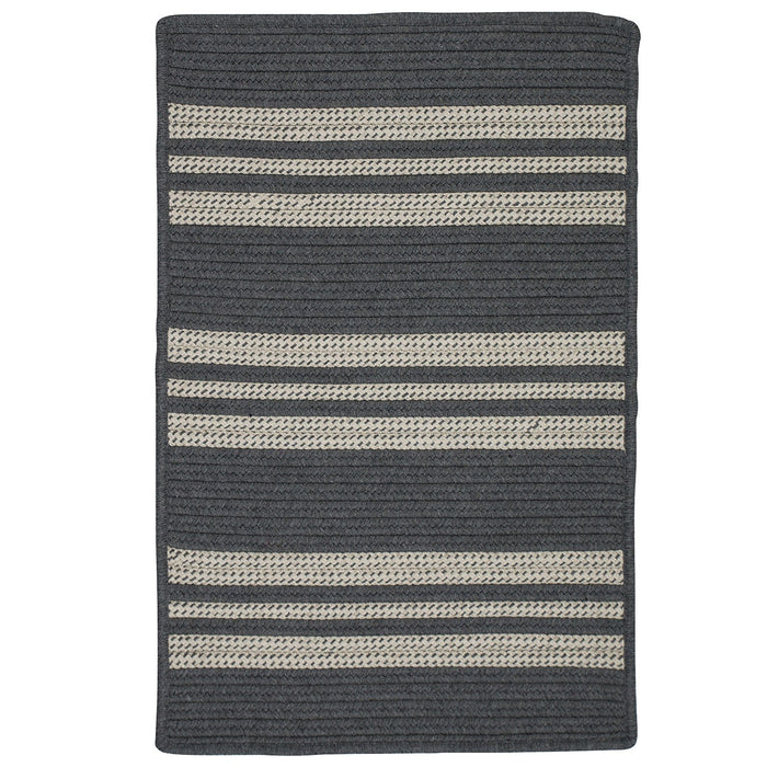 Colonial Mills Sunbrella Southport Stripe UH49 Granite Sunbrella Area Rug