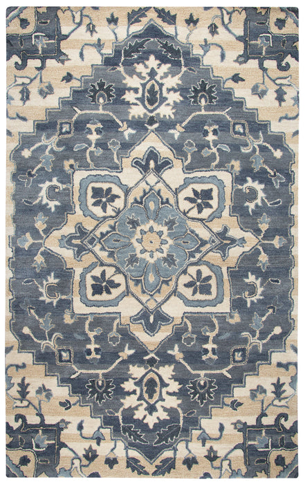 Rizzy Home Valintino VN568A Blue Central Medalian Motive Area Rug