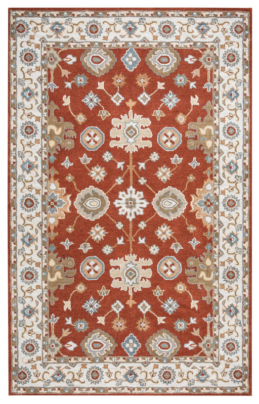 Rizzy Home Valintino VN9447 Rust Border Area Rug
