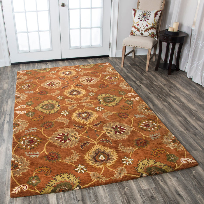 Rizzy Home Valintino VN9453 Rust Ornamental Area Rug