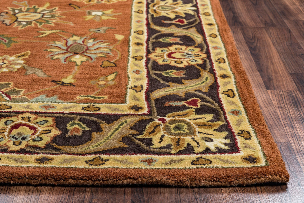 Rizzy Home Valintino VN9456 Rust Border Area Rug