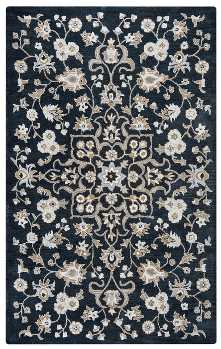 Rizzy Home Valintino VN9534 Black Floral Area Rug