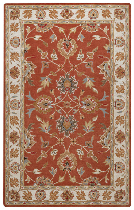 Rizzy Home Valintino VN9713 Rust Border Area Rug