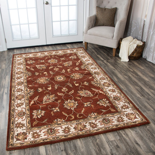 Rizzy Home Volare VO1244 Rust Border Area Rug