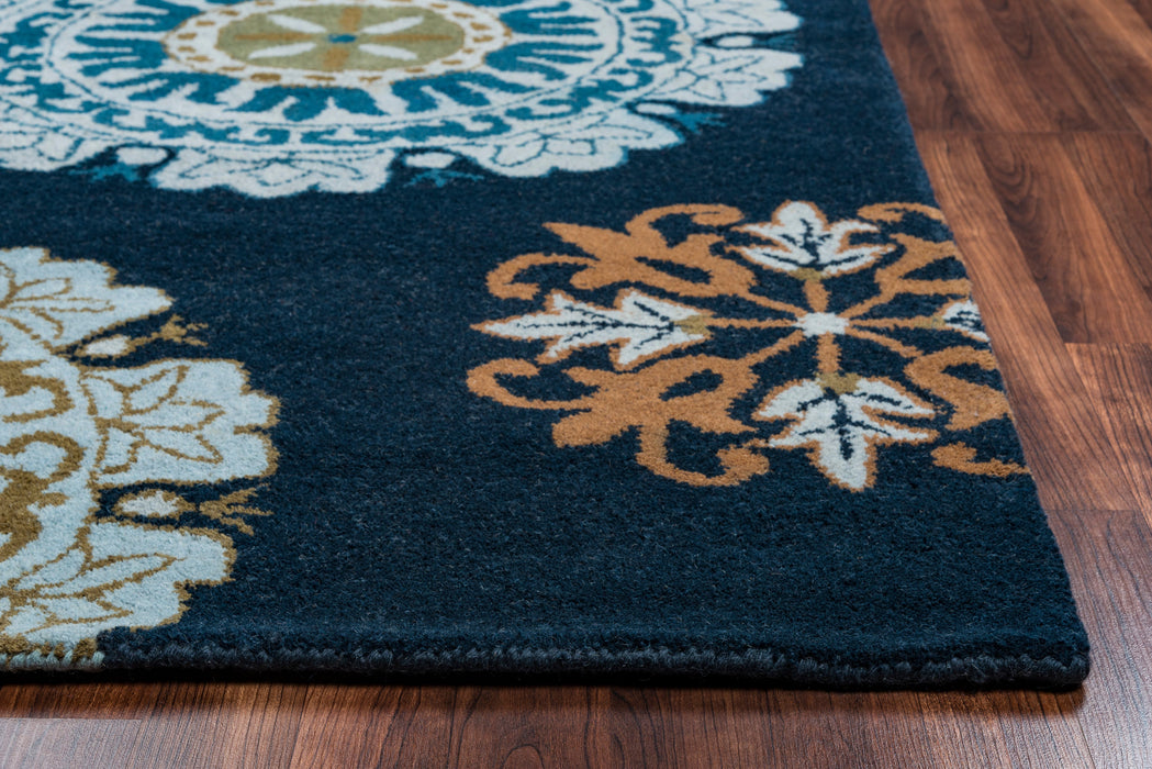 Rizzy Home Volare VO2467 Navy Medallion Area Rug