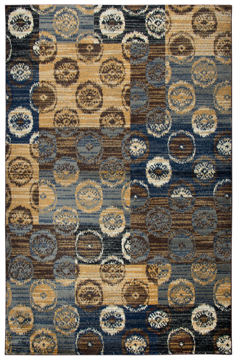 Rizzy Home Xceed XE7045 Beige Patch Work Distress Ikat Area Rug
