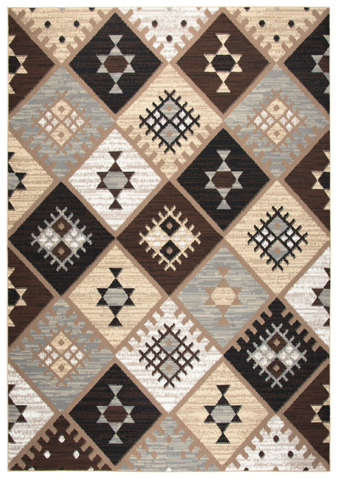 Rizzy Home Xcite XI6935 Gold Dimonds Motif Area Rug