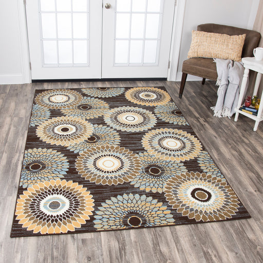 Rizzy Home Xpression XP6881 Brown Medallion Area Rug