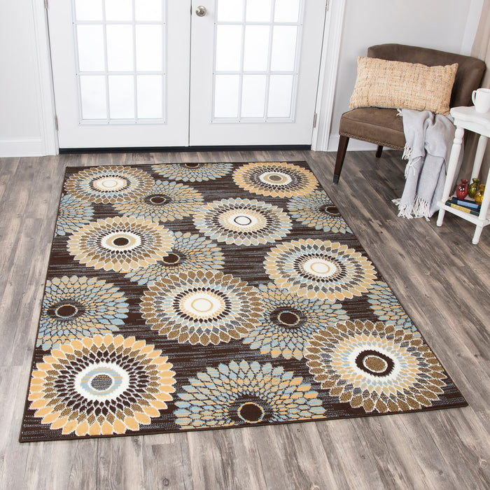 Rizzy Home Xpression XP6881 Brown Medallion Area Rug