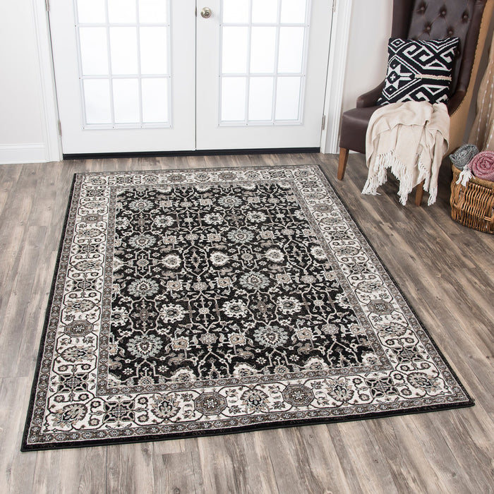 Rizzy Home Zenith ZH7092 Black Motif Area Rug