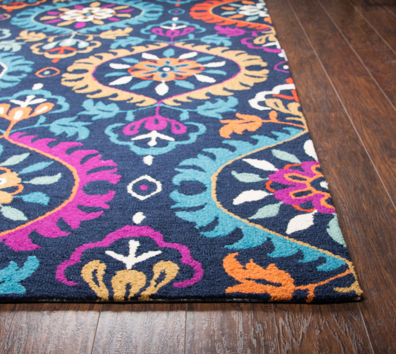 Rizzy Home Zingaro ZI770A Navy Medallion Area Rug