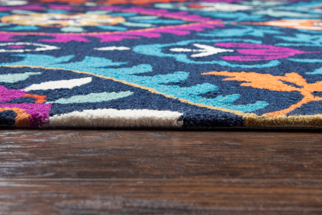 Rizzy Home Zingaro ZI770A Navy Medallion Area Rug