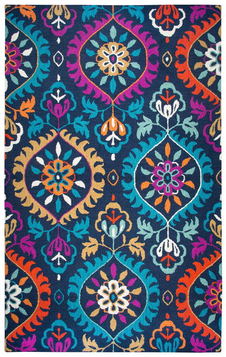 Rizzy Home Zingaro ZI770A Navy Medallion Area Rug