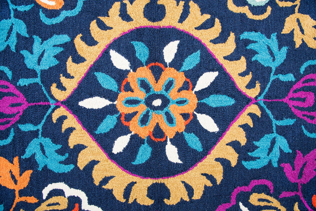 Rizzy Home Zingaro ZI770A Navy Medallion Area Rug