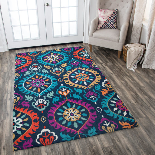 Rizzy Home Zingaro ZI770A Navy Medallion Area Rug