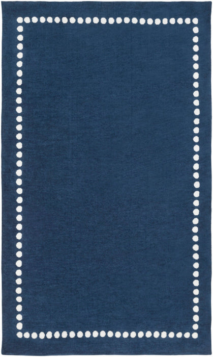 Livabliss Abigail ABI9076 Blue/Neutral Solids and Borders Area Rug