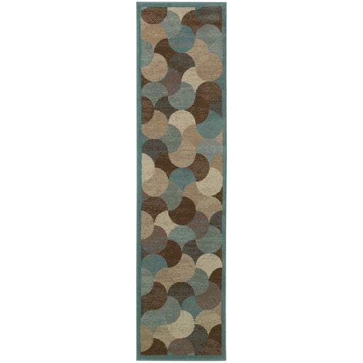 Oriental Weavers Adrienne Beige/Blue Geometric 3729F Area Rug