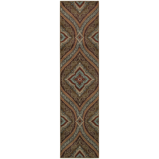 Oriental Weavers Adrienne Green/Plum Oriental 4145E Area Rug