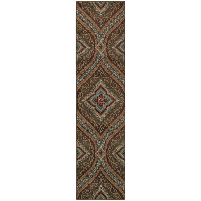 Oriental Weavers Adrienne Green/Plum Oriental 4145E Area Rug