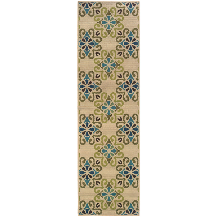 Oriental Weavers Caspian Ivory/Blue Floral 3331W Area Rug