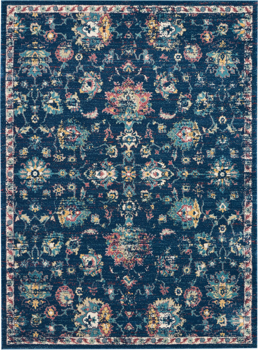 Nourison Fusion FSS15 Navy/Pink Area Rug