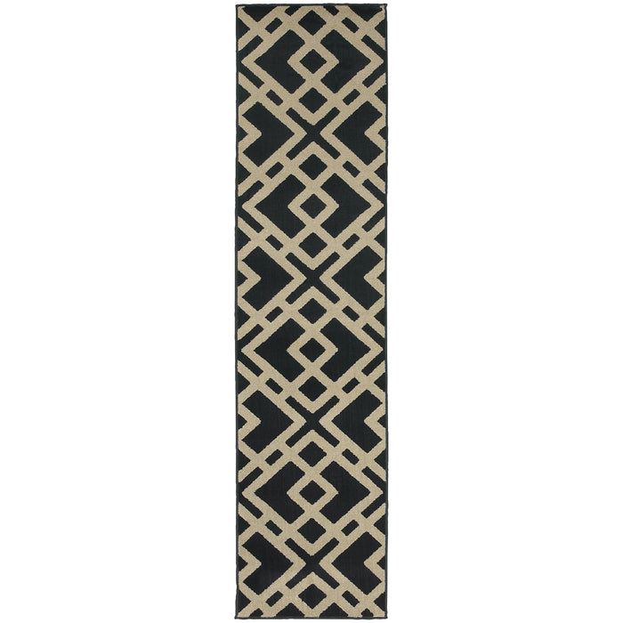 Oriental Weavers Ella Navy/Beige Geometric 3685H Area Rug