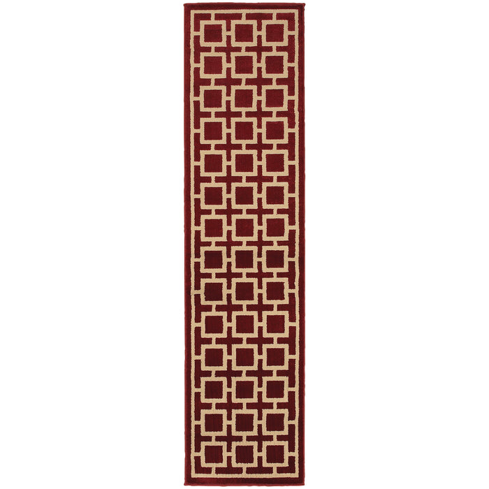 Oriental Weavers Ella Red/Beige Geometric 3885A Area Rug