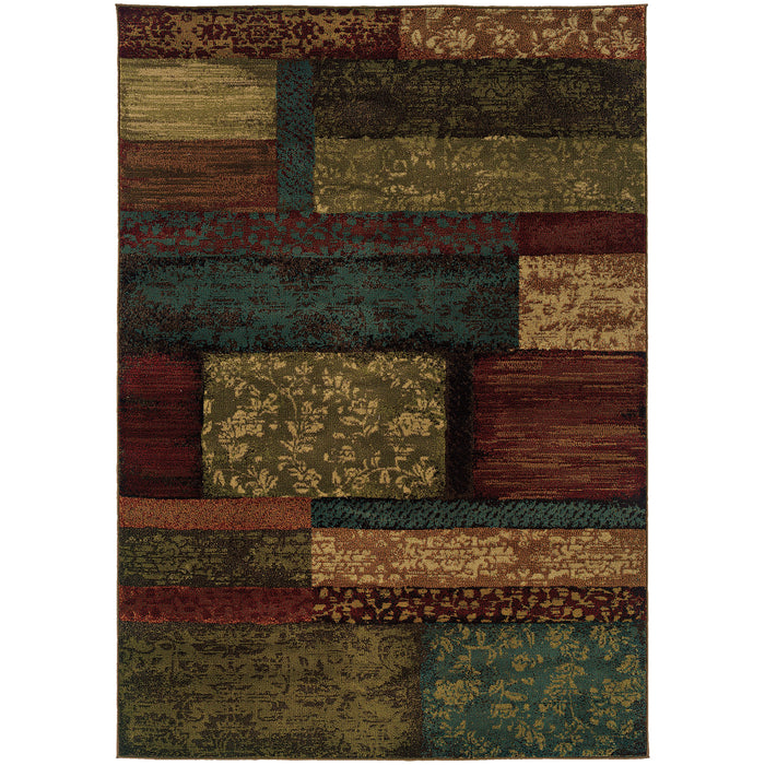 Oriental Weavers Emerson Brown/Teal Geometric 2480C Area Rug