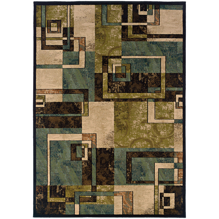 Oriental Weavers Emerson Beige/Blue Geometric 2817A Area Rug