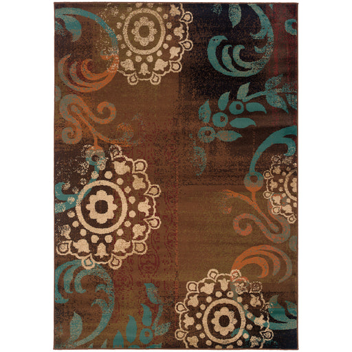 Oriental Weavers Emerson Brown/Blue Abstract 2822A Area Rug