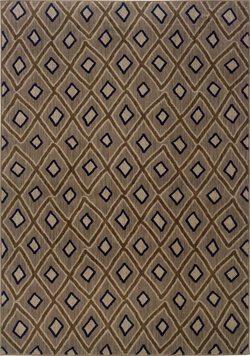 Oriental Weavers Kasbah 3943D Geometric Area Rug, Gray/Brown, 6'7"x9'6"