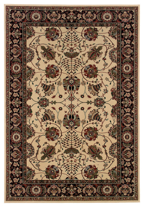 Oriental Weavers Ariana 431I8 Ivory/Black Floral Area Rug, 8' Square