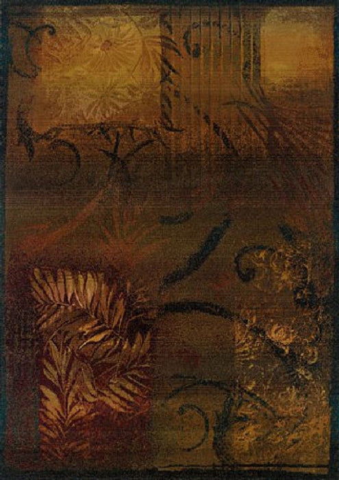 Oriental Weavers Kharma II 1163B Abstract Area Rug, Brown/Gold, 2'3"x7'6" Runner