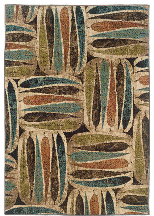 Oriental Weavers Emerson 2031A Botanical Area Rug, Ivory/Brown, 1'10"x3'3"