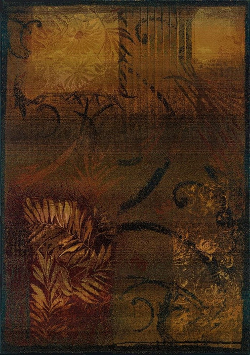 Oriental Weavers Kharma II 1163B Abstract Area Rug, Brown/Gold, 4'x5'9"