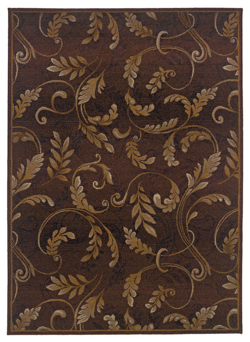 Oriental Weavers Genesis 003X1 Brown/Beige Floral Area Rug, 8' Square