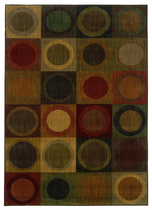 Oriental Weavers Allure 0053A Geometric Area Rug, Green/Brown, 6'7"x9'6"