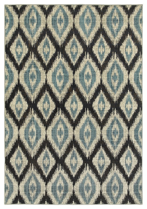 Oriental Weavers Linden 7825C Geometric Area Rug, Blue/Gray, 6'7"x9'6" Rectangle