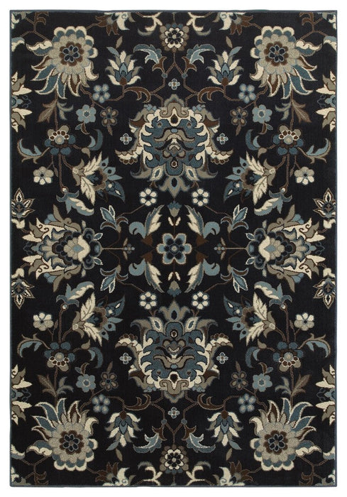 Oriental Weavers Linden 7811B Floral Area Rug, Navy/Blue, 3'10"x5'5" Rectangle