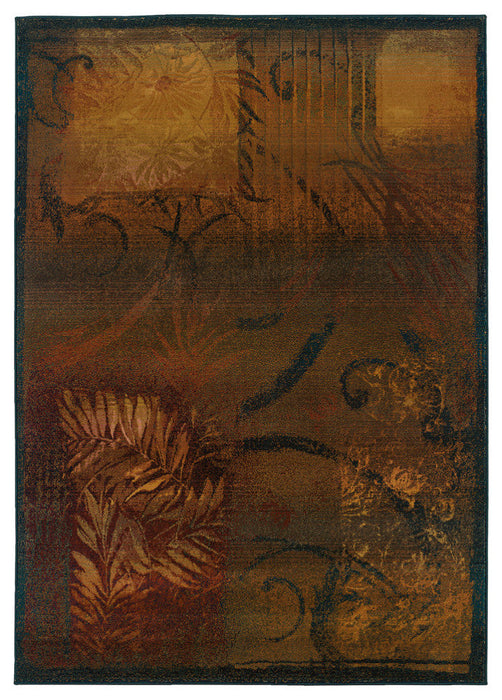 Oriental Weavers Kharma II 1163B Abstract Area Rug, Brown/Gold, 2'3"x4'5"
