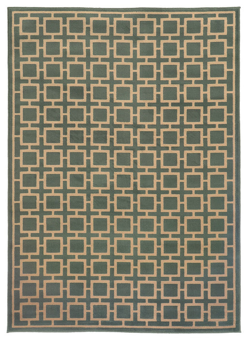 Oriental Weavers Ella 3885D Geometric Area Rug, Blue/Beige, 6'7"x9'6" Rectangle