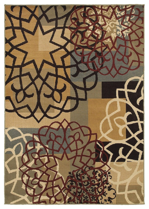 Oriental Weavers Stratton 6021B Geometric Area Rug, Multi/Gold 1'10"x7'3" Runner