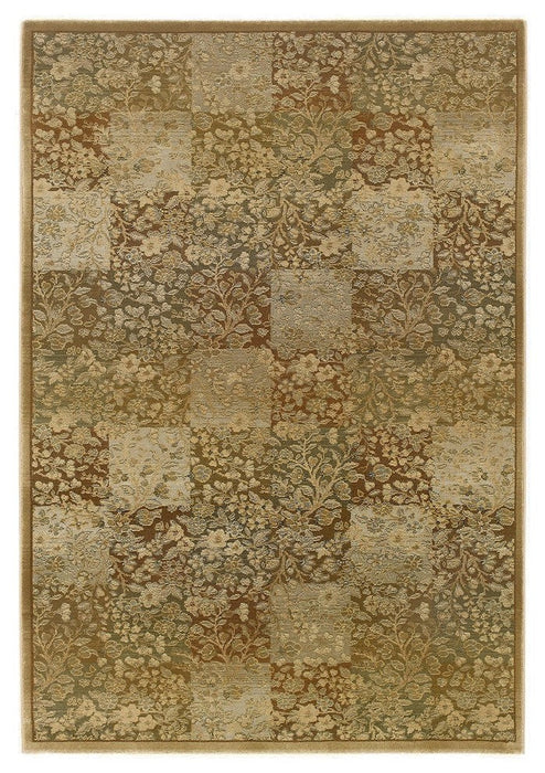 Oriental Weavers Generations 3435Y Floral Area Rug, Green/Gold, 9'9"x12'2"
