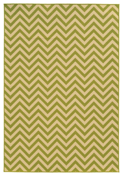 Oriental Weavers Riviera 4593K Geometric Area Rug, Green/Ivory, 3'7"x5'6"